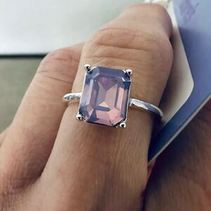 Claire’s Pink Purple Jewel Crystal Silver Ring